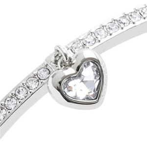 Coach Silver Crystal Heart Charm
Hinged Bangle Bracelet NWT & Dust bag